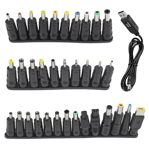Miniatura 7 de AITRIP 10 unids/set DC 5.5X 0.083 in hembra de ángulo recto conector conector conector adaptador de corriente macho universal con cable
