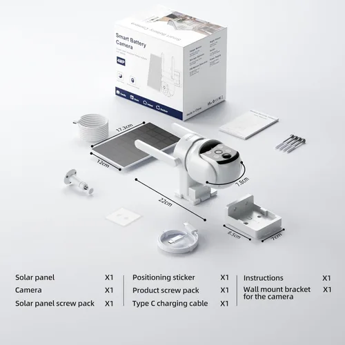 Miniatura 9 de Cámara solar inalámbrica de 4MP para exteriores, cámara complementaria funciona con Homebass, cámaras complementarias también se puede utilizar