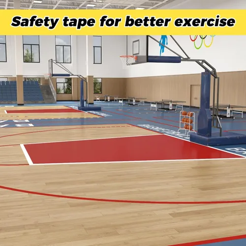 Miniatura 4 de SWRT Cinta de Marcado de Piso Roja de 2" x 110 pies y Cinta de Empalme de Baile, Cinta de Precaución para Piso de Gimnasio, Cinta de Rayas