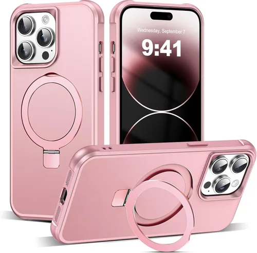 Miniatura 112 de SKYLMW – Funda compatible con iPhone 12 Pro Max y iPhone 13 Pro Max con soporte magnético invisible tipo anillo, fundas translúcidas para teléfonos