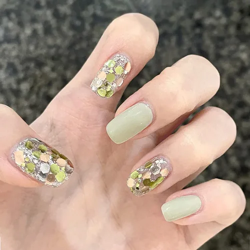 Miniatura 37 de LIGHT RAIN - Uñas a presión medianas con diseño de galaxia Andromeda, de lujo, reutilizables, de siete capas, con acabado UV, uñas postizas hechas a