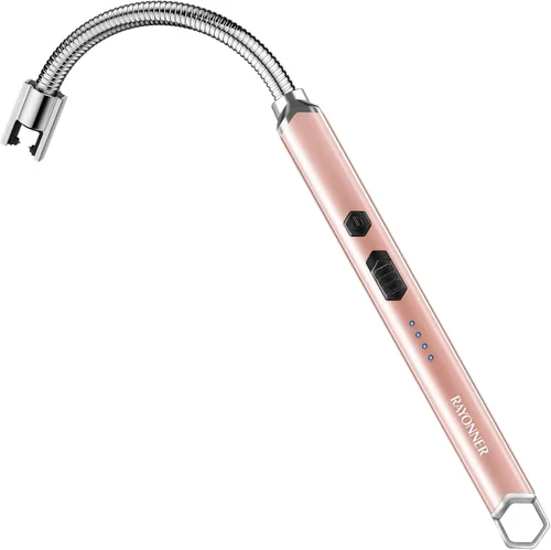 Miniatura 8 de Rayonner Encendedor de velas eléctrico recargable por USB, resistente al viento, encendedor de arco de plasma con cuello flexible para frascos Negro