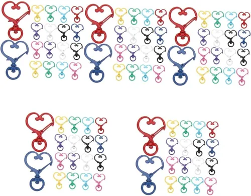 Miniatura 8 de 100 llaveros de corazón de durazno para manualidades, llavero de amor, llavero, clip, llavero a granel, clip de resorte, broche de presión