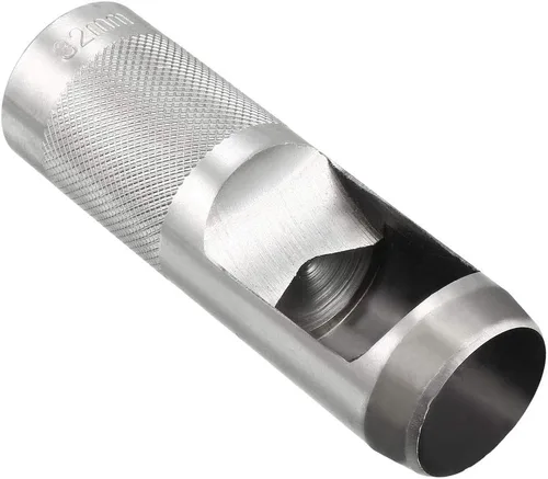 Miniatura 6 de uxcell® Perforador hueco redondo de acero artesanal de cuero 0.709 in para cinturón de cuero banda reloj junta