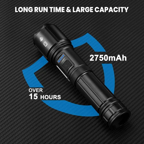 Miniatura 4 de Linterna recargable de 990,000 lúmenes altos, paquete de 3 luces LED con 5 modos, linterna de mano impermeable para campamento, hogar, exterior (2)