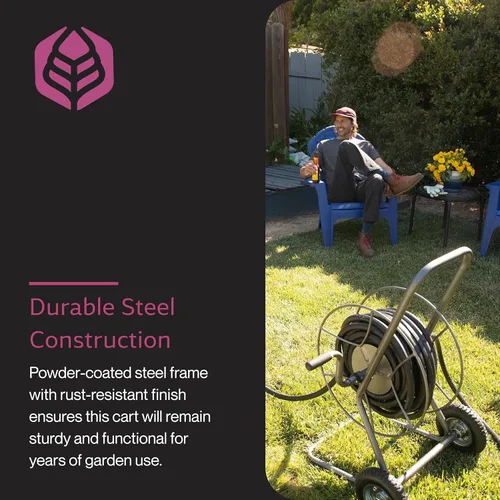 Miniatura 6 de Yard Butler Camión de manguera de jardín, carrito de soporte de manguera de agua resistente, construcción de acero con recubrimiento en polvo