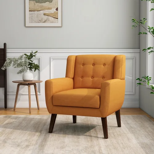 Miniatura 20 de Silla decorativa, sillas de tela moderna de mediados de siglo con brazos para sala de estar, cómodo sillón tapizado para dormitorio, sala de espera