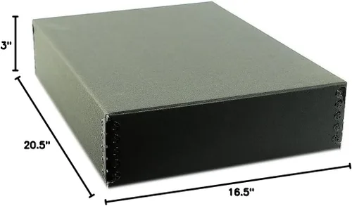 Miniatura 74 de Lineco Archival Caja de almacenamiento para impresión de 13x19 pulgadas, diseño frontal abatible, 13 1/2 x 19 1/2 x 3 pulgadas, color exterior: negro