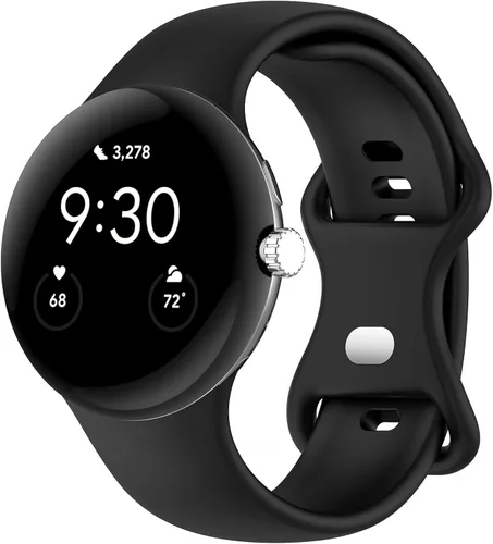Miniatura 22 de Correa Compatible con Google Pixel Watch 1/2/3/4 (41mm), Pulsera de Reemplazo de Silicona Suave Deportiva para Google Pixel Watch 41mm Negro