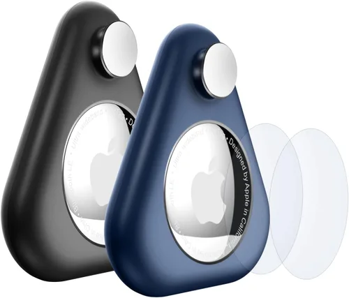 Soporte oculto para Airtag para niños, 2 fundas para rastreador GPS, funda antiextracción de ABS con pasadores, adecuado para niños, ancianos, azul
