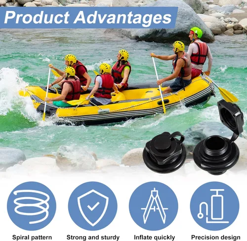 Miniatura 4 de Soaoo Inflatable Boat Air Valve Inflatable Boat Replacement Spiral Air Plugs One Way Inflation Replacement Screw for Raft Kayak Canoe Airbed Dinghy