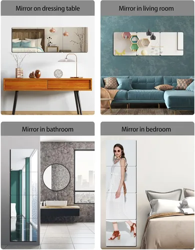 Miniatura 8 de Unbreakable Acrylic Full Length Mirror for Wall Mounted, Full Body Mirror for Kids, Flexible Plastic Safe Shatterproof, 4 PCS 10 x 10 Inches