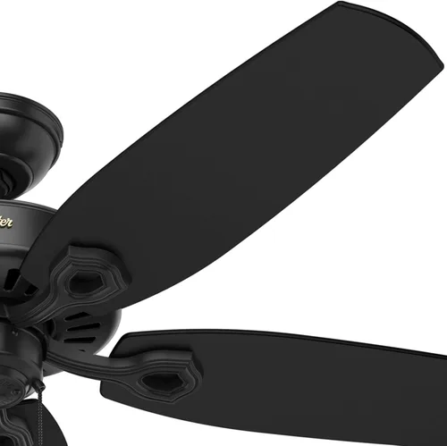 Miniatura 10 de Hunter 53091 Ventilador de techo de 5 aspas con una sola luz Builder Deluxe, con aspas de cerezo brasileño/roble barnizado, y plafón ribeteado