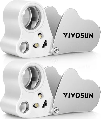 Miniatura 10 de VIVOSUN 30X 60X Lupa de joyeros iluminada plegable con luz LED para joyas, gemas, relojes, monedas, sellos, antigüedades, negro