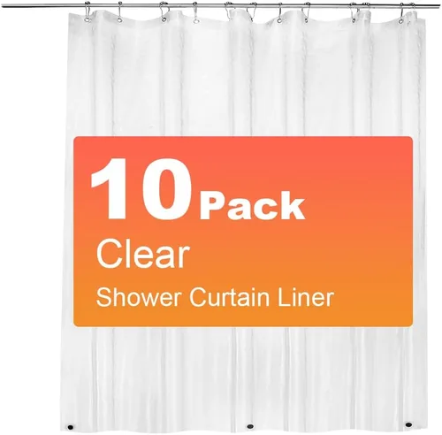 Miniatura 12 de ZEMAHOME Paquete de 4 cortinas de ducha de plástico PEVA de alta calidad, peso ligero, 72 x 72 pulgadas, forro transparente para cortina de baño