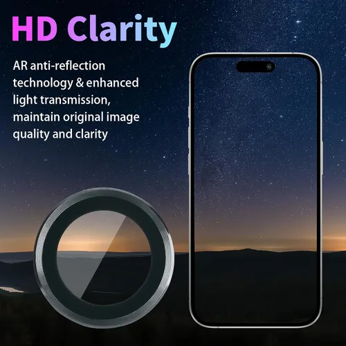Miniatura 3 de Protector de Lente de Cámara para iPhone 17 Pro/17 Pro Max, Protector de Cámara de Vidrio Templado Individual con Bandeja de Instalación Compatible