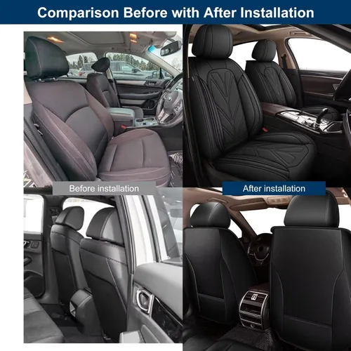 Miniatura 6 de DISUTOGO Fundas de Asiento Delantero para Coche Compatibles con Dodge Charger 2006-2025: Fundas de Asiento de Coche de Cuero, Fundas de Cojín