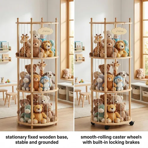 Miniatura 3 de Almacenamiento de Zoológico de Animales de Peluche Extra Grande Soporte de Madera para Animales de Peluche Organizador de Juguetes Suaves Jaula