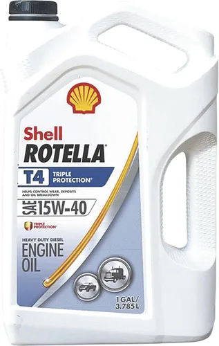Shell Rotella 550045126 T Aceite de motor 15W-40, 1 galón - Cantidad 225