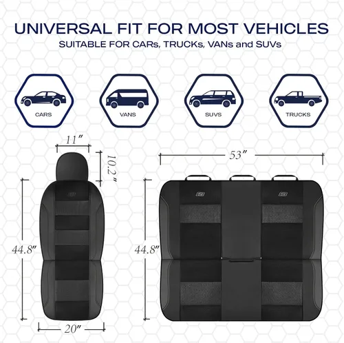 Miniatura 5 de Skechers Fundas de asiento de espuma viscoelástica y refrigeradas por aire, cuero de primera calidad con fundas de asiento de automóvil de malla