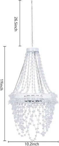 Miniatura 4 de Candelabro solar de cristal acrílico colgante para exteriores, luces decorativas para jardín, potente batería de litio, 54 LED cálidos, fácil