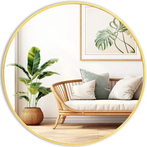 Miniatura 22 de Fabuday Espejo circular negro para pared de 20 pulgadas, espejos redondos para baño, entrada, sala de estar, pasillo, decoración de dormitorio