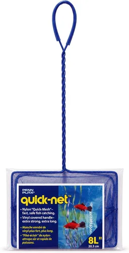 Miniatura 8 de Penn-Plax Quick-Net Aquarium Fish Net - Fine Mesh, Vinyl-Covered Braided Handle - Small Aquarium Cleaning Tool for Gentle Fish Handling - Use in