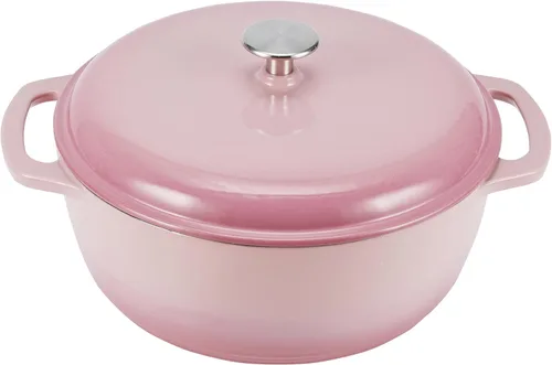 Miniatura 26 de Amazon Basics - Olla de horno holandés de hierro fundido con tapa, esmaltada, redonda, con asas dobles, resistente, pequeña, 7.3 cuartos de galón