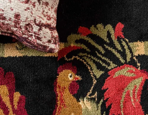 Miniatura 6 de Unique Loom Barnyard Collection - Alfombra de área de granja (2 pies x 3 pies 1 pulgada, rectangular, crema/negro)