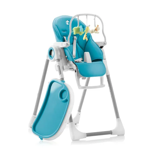 Silla alta para bebé ajustable a 7 alturas diferentes - Sillas altas plegables para bebés y niños pequeños - Silla para comer de bebé - Azul