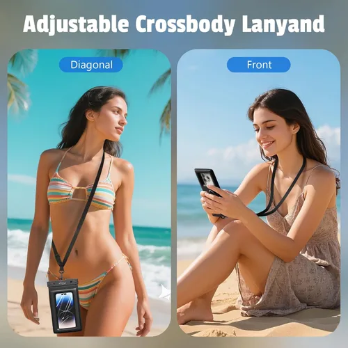 Miniatura 8 de AiRunTech Funda flotante impermeable para teléfono, funda de doble sellado con protector de cordón para iPhone 17, 16, 15, 14, 13, 12 Pro Max, bolsa