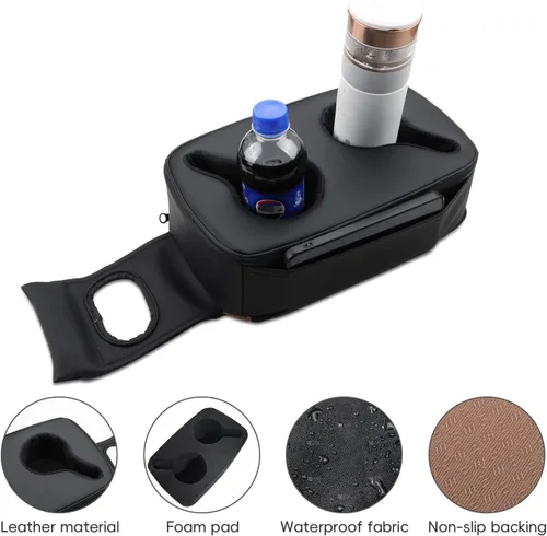 Miniatura 6 de MARCHFA Bandeja para portavasos para automóvil, soporte para bebidas para automóvil, SUV, organizador de asiento trasero, accesorios, soporte