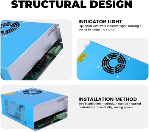 Miniatura 4 de DY10 (220V) 80W Fuente de alimentación de CO2 Fuente de alimentación láser CO2 para máquina de corte de grabado de tubos láser (220V 80W)