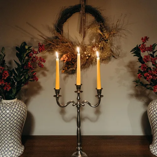 Miniatura 7 de 8 velas cónicas de cera de abeja, velas naturales hechas a mano de 9 pulgadas, sin goteo y sin humo, 9 horas de tiempo de combustión crudo