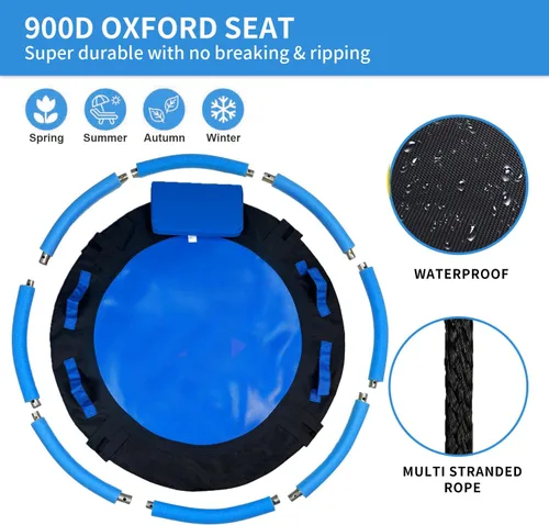 Miniatura 2 de Columpio para árbol de 40 pulgadas, columpio para árbol de telaraña, capacidad de peso de 800 libras, Oxford 900D impermeable con asas, con correas