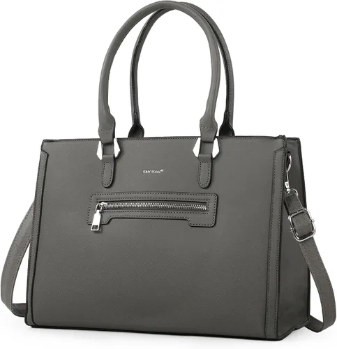Miniatura 8 de TANTOMI Structured Satchel Purses for Women, Medium Vegan Leather Top Handle Handbag with Pockets, Classy Work Bag for Ladies