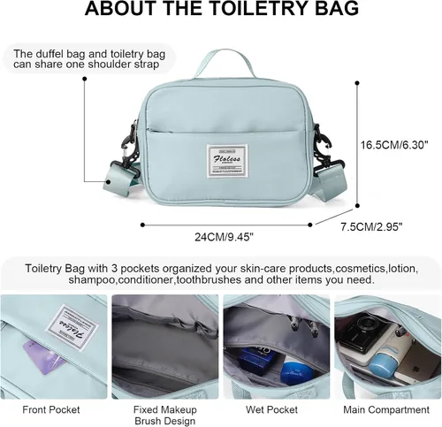 Miniatura 4 de Bolsa de viaje para gimnasio, bolsa de hombro para fin de semana para mujer