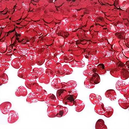 Miniatura 2 de 600 piezas de confeti para el día de San Valentín, confeti de corazones rojos con purpurina, decoración de San Valentín, confeti de papel