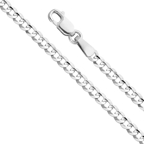 Miniatura 24 de Collar de cadena cóncava cubana cubana de 14 quilates, amarillo/blanco/oro de dos tonos, 0.551 in, 0.472 in, 0.374 in, 0.315 in, 0.276 in, 0.236 in