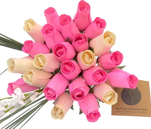 Miniatura 14 de Ramos originales de rosas de madera en 1, 2, o 3 docenas, Madera de abedul, 1 Docena