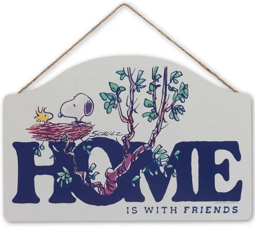 Miniatura 6 de Peanuts Snoopy Be Happy - Decoración redonda de madera para colgar en pared, divertido letrero de Snoopy para decoración del hogar, gran idea de Azul