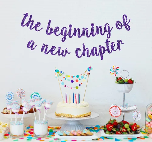 Miniatura 2 de Cartel de The Beginning of a New Chapter, decoraciones de fiesta de despedida, pancarta de graduación 2026, decoración de fiesta de jubilación