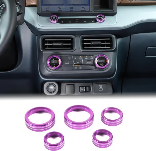 Miniatura 24 de Aunginsy Cubierta circular de botón de volumen para consola central de aire acondicionado compatible con Ford Maverick 2022-2024, botón de Azul