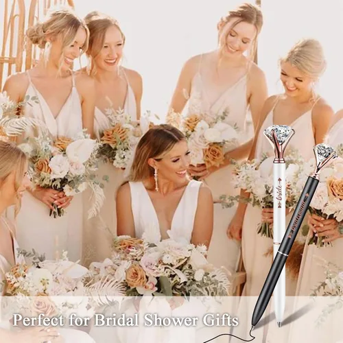 Miniatura 7 de LADY&HOME 10 bolígrafos de dama de honor, bolígrafos de diamantes grandes, bolígrafos de metal de cristal, regalos para mujeres, regalos para bodas