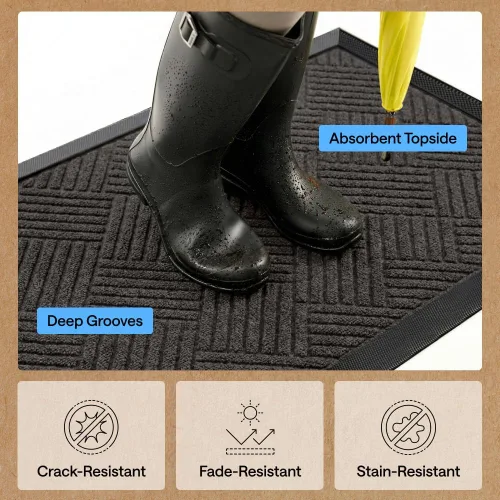 Miniatura 5 de Gorilla Grip WeatherMax - Tapete de pasillo para todas las estaciones, impermeable, 72 x 24 pulgadas, goma natural duradera, resistente a manchas