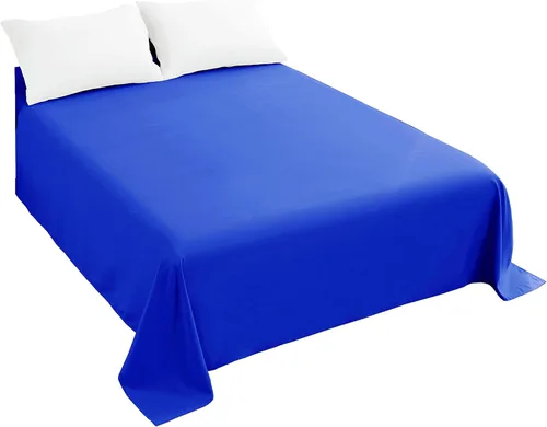 Sfoothome Sábana encimera azul real, sábana superior de microfibra ultra suave y cómoda tamaño Queen