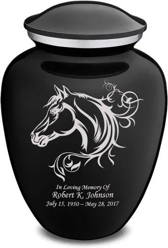 Geturns Embrace - Urnas de cremación personalizadas para adultos para cenizas humanas, urna funeraria negra grande para hombres y mujeres, 200 libras