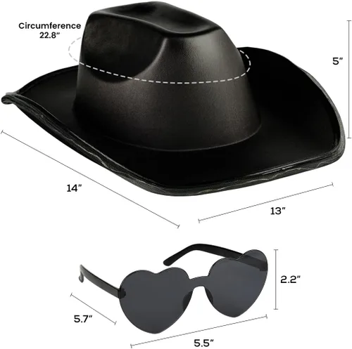 Miniatura 2 de Funcredible Light Up Cowboy Hat and Glasses - Holographic Led Cowboy Hat for Women - Space Cowgirl Hat - Cowgirl Outfit