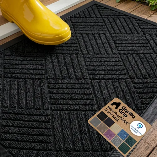 Miniatura 15 de Gorilla Grip WeatherMax - Tapete de pasillo para todas las estaciones, impermeable, 72x24 pulgadas, de goma natural, resistente a manchas, perfil