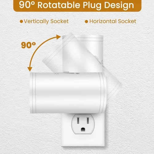 Miniatura 6 de Luz nocturna LED de pared enchufable con regulación de 0 a 300 lúmenes, blanco cálido de 2700 K, sensor de luz de encendido/apagado automático
